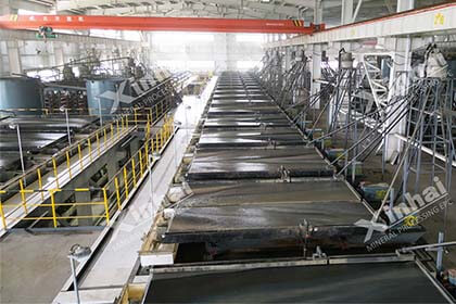 Shaking tables for zirconium-titanium ore beneficiation plant